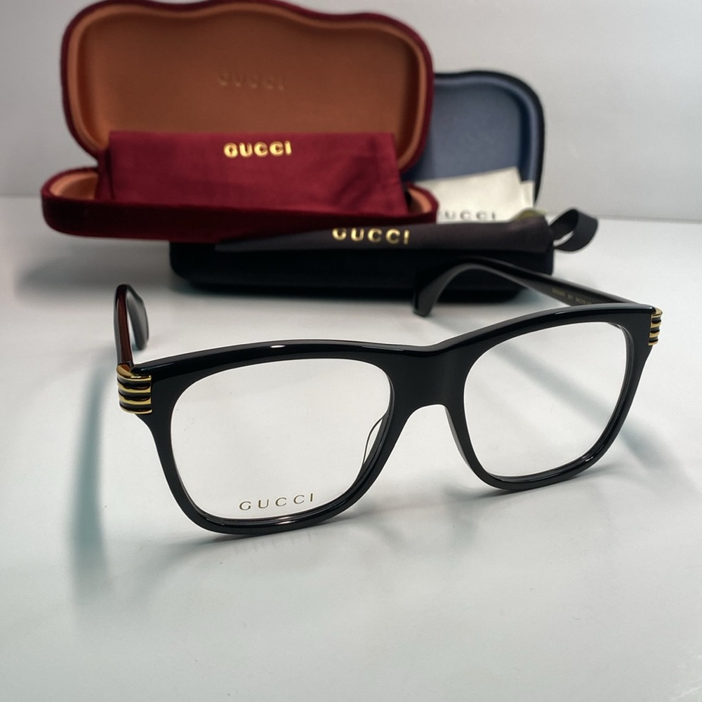 Gucci Men's Eyeglasses Web GG0526O GG/0526/O 002 Havana Optical Frame 54mm
